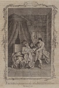 Jakob weint über den Mantel seines Sohnes Joseph (Gravur) von English School