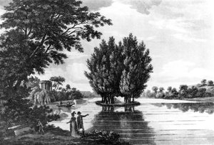 Grab von Jean-Jacques Rousseau (1712-78) in Ermenonville, aus A Sporting Tour Through France in a Series of Letters to the Earl of Darlington von Colonel Thomas Thornton, veröffentlicht 1806