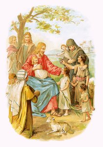 Jesus segnet die Kinder von English School