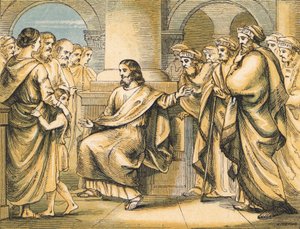 Jesus tadelt die Schriftgelehrten und Pharisäer von English School