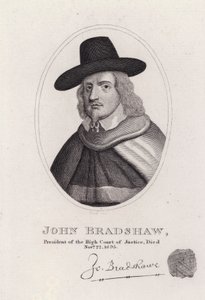 John Bradshaw, englischer Richter, der Präsident des Obersten Gerichtshofs für den Prozess gegen König Karl I. im Jahr 1649 war