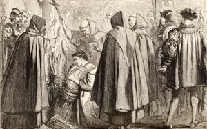 John Frith kurz vor seiner Verbrennung wegen Häresie im Jahr 1533, ca. 1865