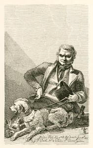 John MacNally, aus dem County Tyrone, mit seinen zwei Hunden Boxer und Rover von English School