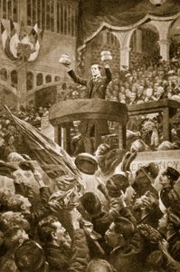 Joseph Chamberlain in der Bingley Hall, Birmingham am 4. November 1903 von English School