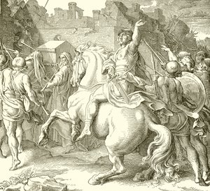 Josua umkreist die Mauern von Jericho von English School