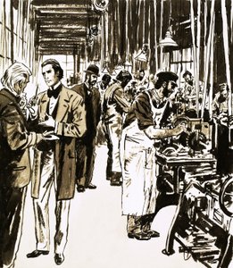 Josiah Mason und seine Fabrik zur Herstellung von Federn von English School