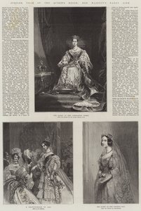 Jubiläumsjahr der Regentschaft der Königin, das frühe Leben Ihrer Majestät (Stich) von English School