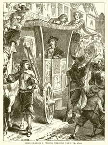 König Karl I. zieht durch die Stadt, 1642 von English School
