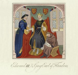König Edward III. von England und Guy, Graf von Flandern, 14. Jahrhundert
