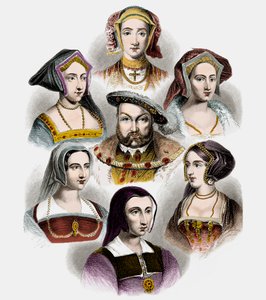 König Heinrich VIII. von England und seine sechs Frauen von English School