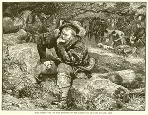 König Heinrich VIII. am Morgen der Hinrichtung von Anne Boleyn, 1536 von English School