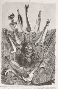 Messer, Maske und Matte aus dem Oberen Kongo, aus 
