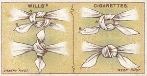 Knoten, Nr. 6 aus der Erste-Hilfe-Serie von Willss Zigarettenkarten, 1913 von English School