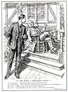 LLoyd George und Bonar Law diskutieren die Aussicht auf eine allgemeine Wahl, Februar 1920