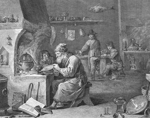 Labor eines Alchemisten, 18. oder 19. Jahrhundert
