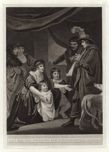 Lady Eliz Gray bittet Eduard IV, ihre Kinder zu schützen von English School