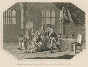 Lady Gray bittet König Edward IV um Unterhalt für sich und ihre Kinder von English School