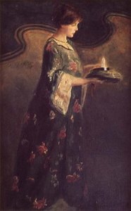 Dame mit einer Kerze, ca. 1890