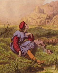 Klage des zarten Gewissens (Farblithografie) von English School