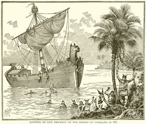 Landung von Leif Erikson an den Küsten von Vinland im Jahr 985