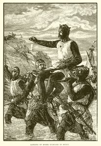 Landung von Roger Guiscard in Sizilien von English School