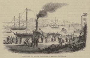 Landung der British Association auf Haulbowline Island von English School
