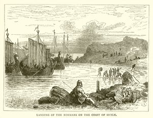 Landung der Normannen an der Küste Siziliens von English School