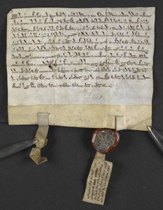 Lateinische Urkunde mit hebräischem Verzichtserklärung, von Jacob ben Aaron