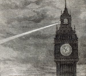 Licht auf dem Uhrturm, Houses of Parliament aus The Illustrated London News, 16. August 1873