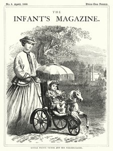 Kleiner Prinz Victor und sein Kinderwagen (Gravur) von English School