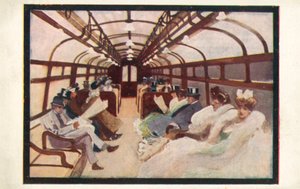 Passagiere der Londoner U-Bahn auf den Bakerloo- und Piccadilly-Linien von English School