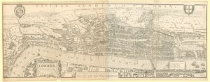 London zur Zeit von Königin Elizabeth I, eine Faksimile (reduziert) der Karte von Aggas 1560