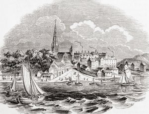Londonderry, Nordirland, aus "Old England: A Pictorial Museum", veröffentlicht 1847 von English School
