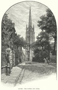 Louth: Der Turm und der Turmspitze (Gravur) von English School