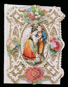 Liebe, Unschuld, Valentinskarte, ca. 1870 von English School