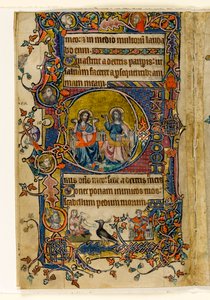 MS 1-2005, fol. 161v: Der Vater und der Sohn, historiierte Initiale aus dem Macclesfield Psalter, Use of Sarum, Ostanglien, um 1330 von English School