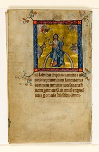 MS 1-2005, fol. 8v: Christus im Gericht, Miniatur aus dem Macclesfield Psalter, Use of Sarum, Ostanglien, um 1330 von English School