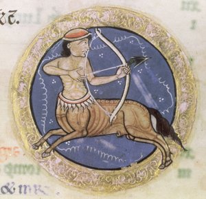 MS Hunter 229 f.6r Schütze, aus dem Hunterian Psalter (Detail) von English School