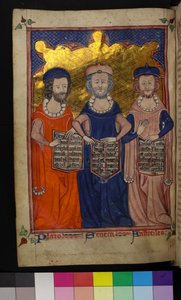 MS Hunter 231 Illustration von Plato, Seneca und Aristoteles