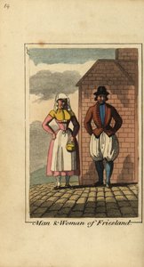 Mann und Frau aus Friesland, Holland von English School