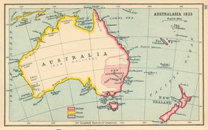 Karte: Australasien 1825 von English School