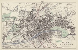 Karte: Stadt Glasgow, gezeichnet und graviert von G H Swanston, Edinburgh von English School