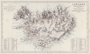 Karte: Island, nach der Trigonometrischen Vermessung von Gunnlaugsson gezeichnet von Augustus Petermann von English School
