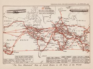 Karte der Luftwege zu allen Teilen der Welt