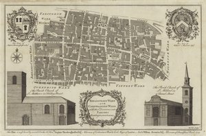 Karte des Bread Street Ward und Cordwainers Ward, London