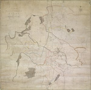 Karte von Leeds, vermessen von John Tuke