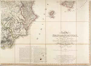 Karte von Spanien, die angeblich vom Herzog von Wellington verwendet wurde