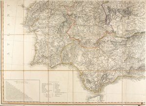 Karte von Spanien, die angeblich vom Herzog von Wellington verwendet wurde