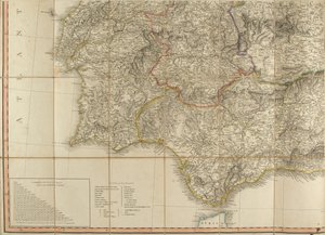 Karte von Spanien, die angeblich vom Herzog von Wellington verwendet wurde