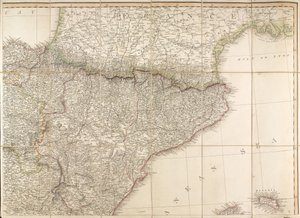 Karte von Spanien, die angeblich vom Herzog von Wellington verwendet wurde